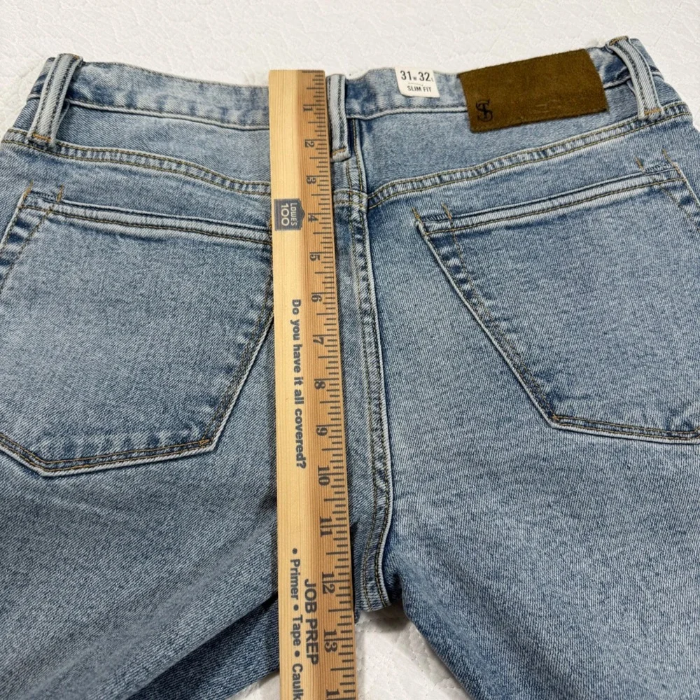 Todd‎ Snyder Slim Fit Stretch Destroyed Jeans Med Indigo 31x32 JE099457-BL43 NWT